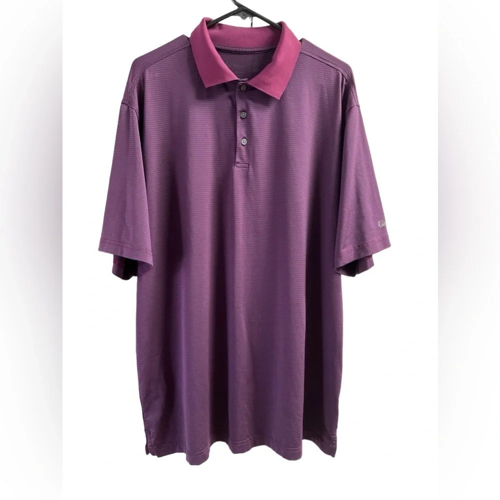 Men’s purple striped Walter Hagen performance polo